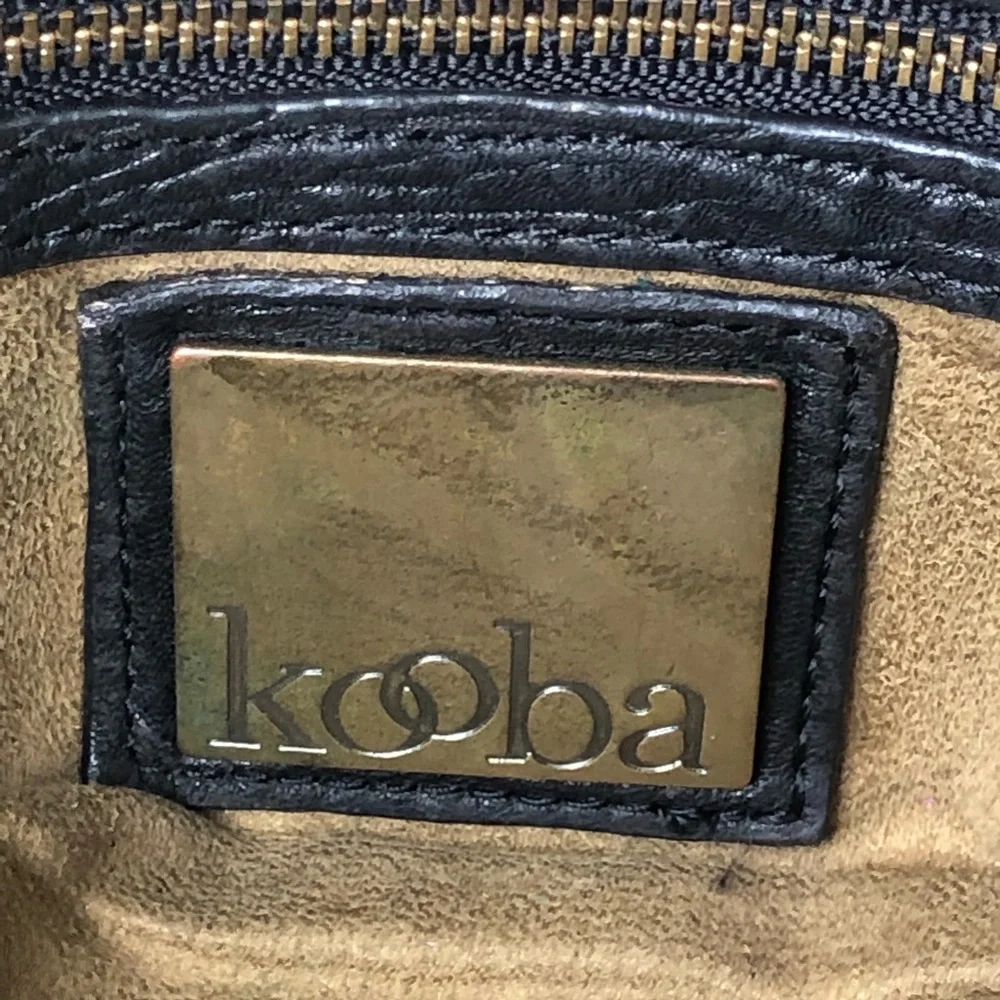 SOLD Kooba Black Pebbled Leather Hobo Bag Purse - Picture 10 of 14